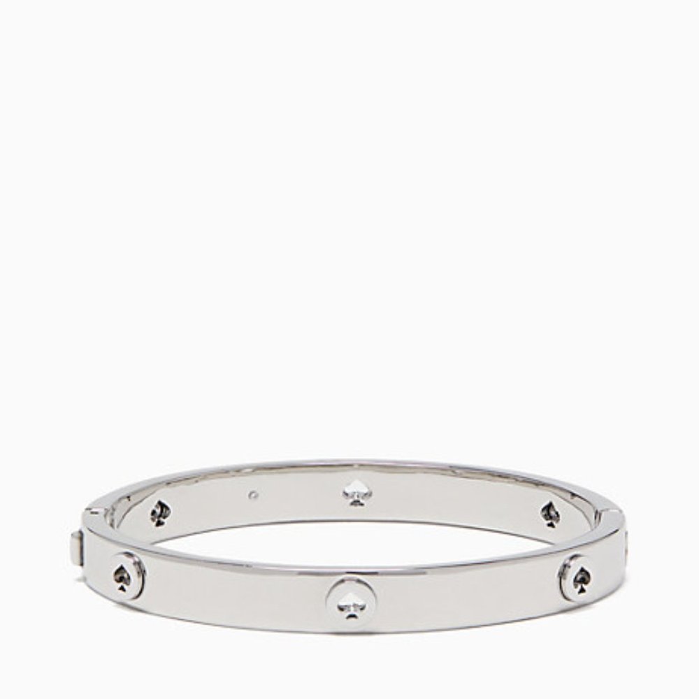 Kate Spade spot the spade studded hinged bangle Silver Tone